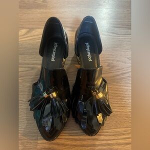 Jeffrey Campbell Black Fringe Tassel Heels